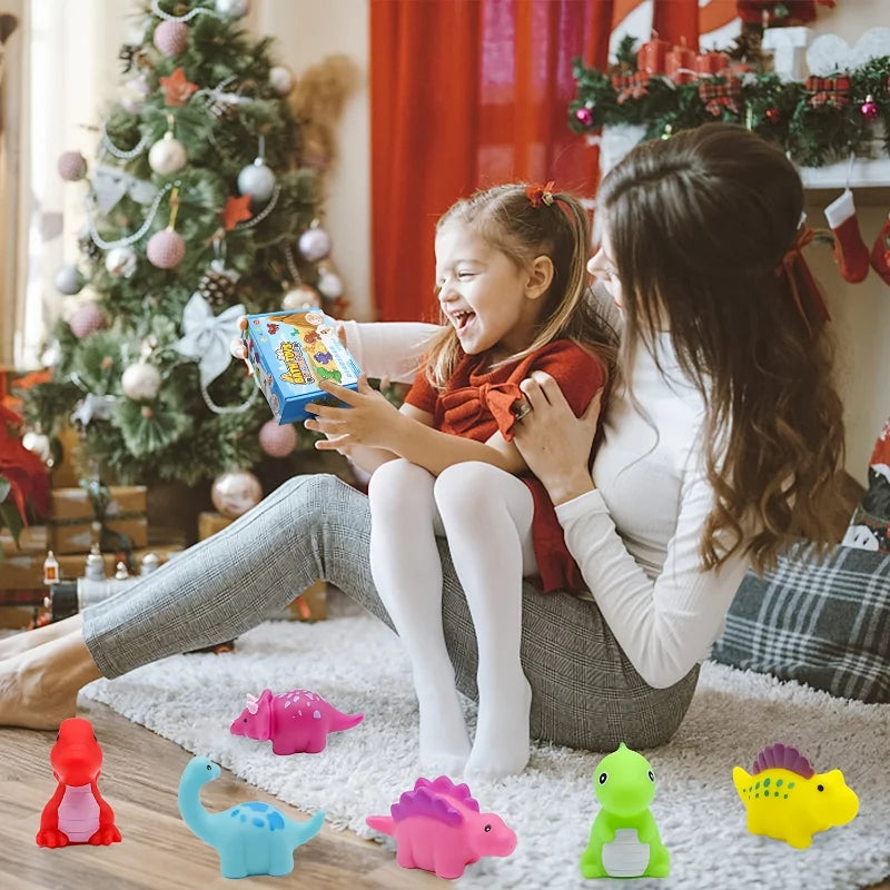 Exciting 1/6Pcs Light-Up Dinosaur Bath Toys Set - Fun Floating Bath Time Adventure for Kids!